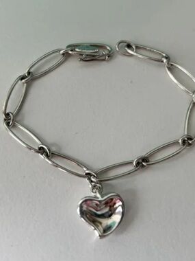 Tiffany & Co. sterling Silver Heart Elsa Paretti Charm Link Bracelet